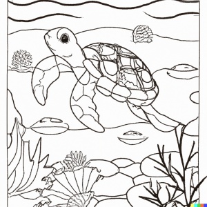 Disegno tartaruga marina da colorare