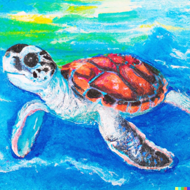 Disegno della tartaruga marina Seyra Seyra tartaruga marina e delfino Flip