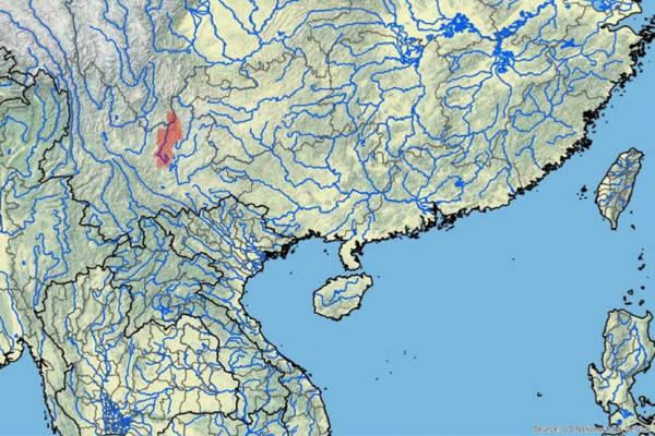 Area geografica della yunnanensis Habitat naturale di vita della Cuora yunnanensis