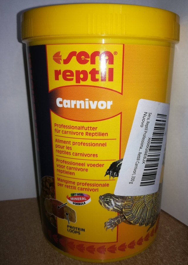 Confezione Sera Reptil tartarughe carnivore Sera reptil Carnivor Professional 330 grammi