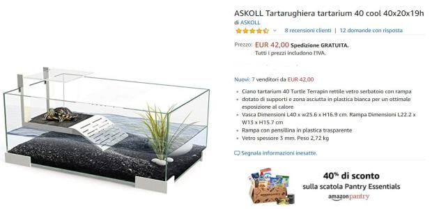 Nuova Tartarium 40 Tartarughiera Askoll Tartarium 40