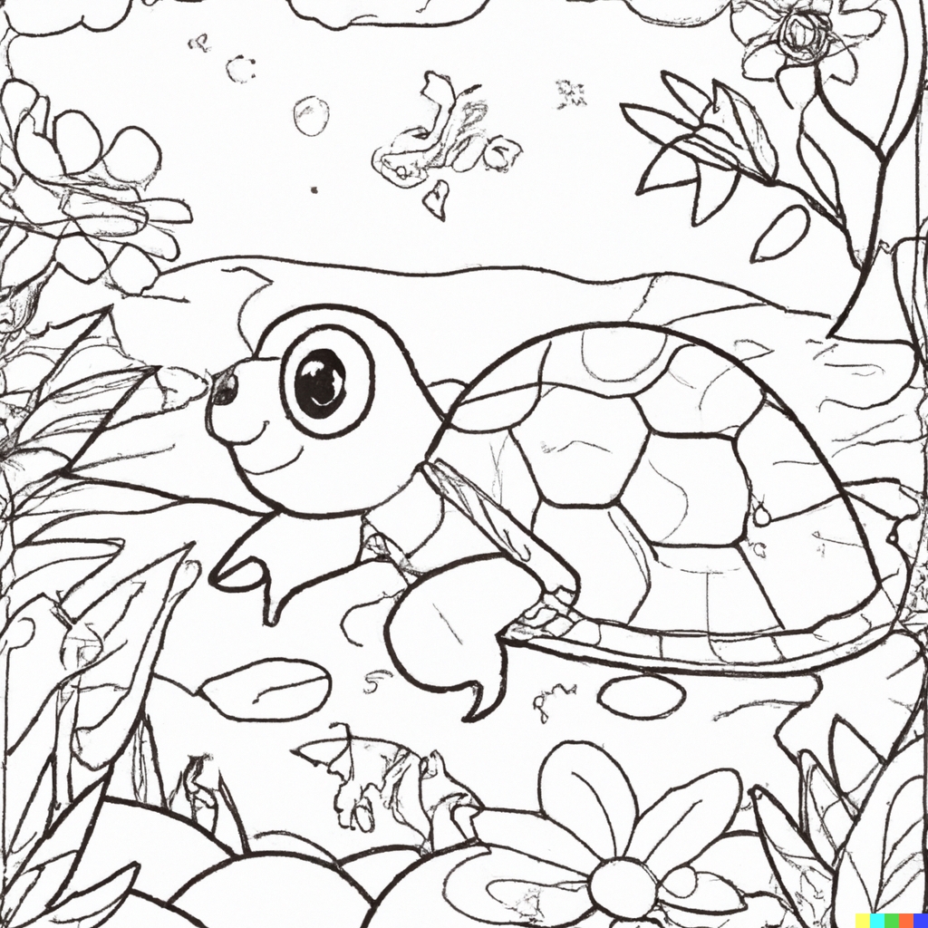 Disegno 1 Tartaruga d'acqua dolce da colorare