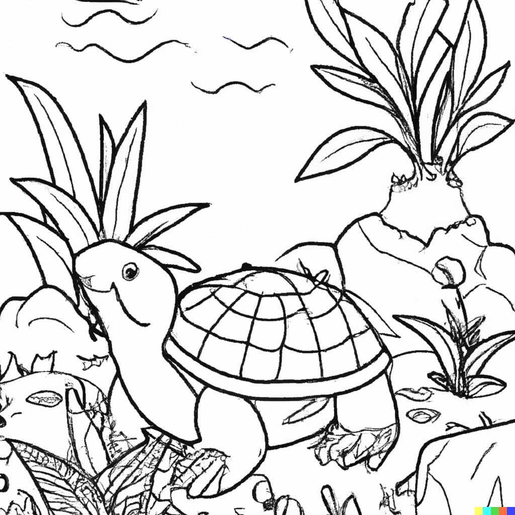 Tartaruga da colorare per bambini