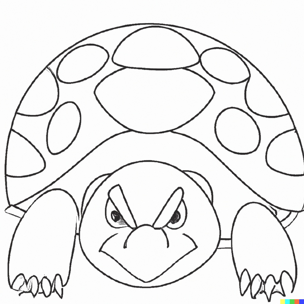 Disegno tartaruga arrabbiata