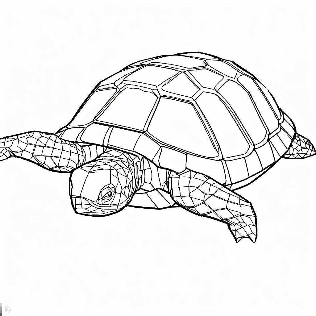 Disegno Tartaruga 3D da colorare