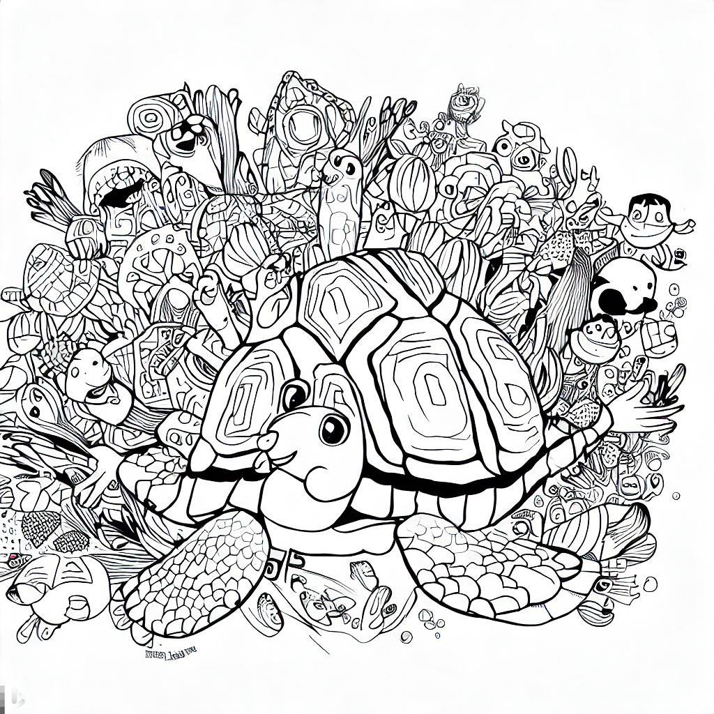 Disegno tartaruga divertente