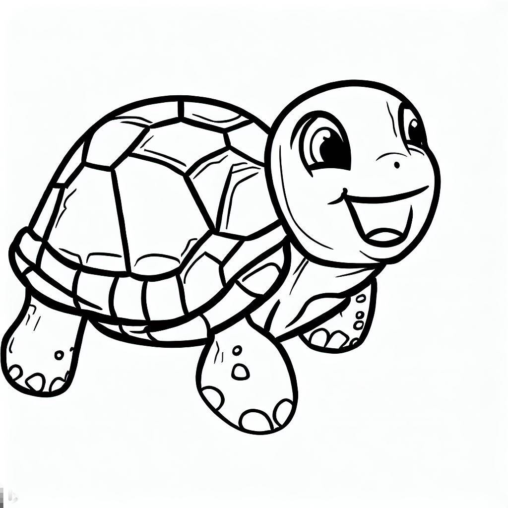 Disegno tartaruga divertente da colorare