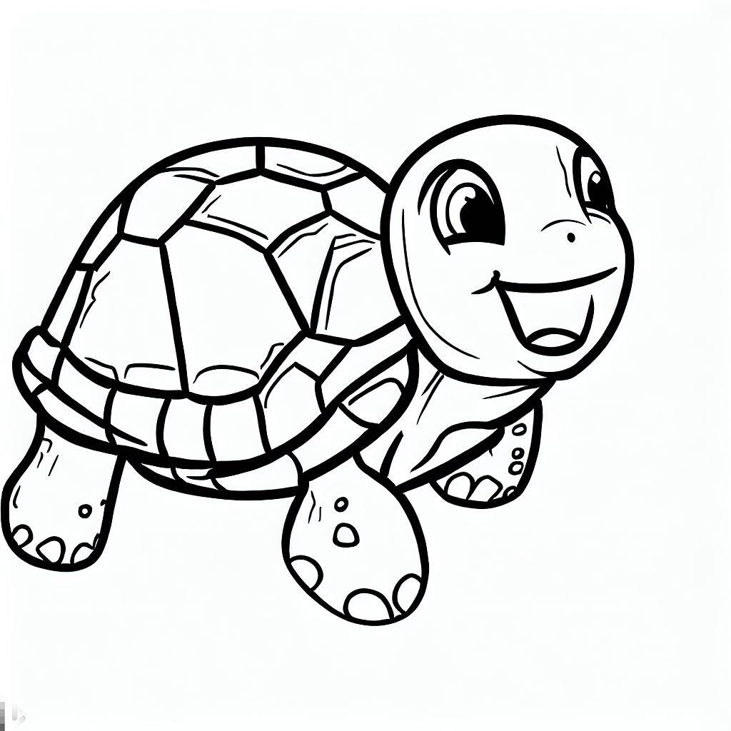 Disegno tartaruga divertente da colorare