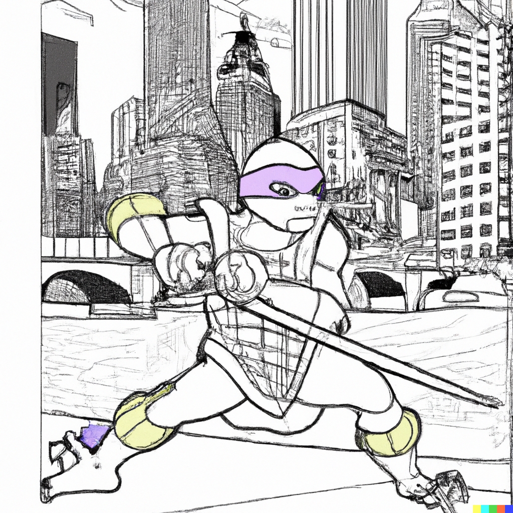 Tartaruga Donatello 3 Tartaruga ninja colorare