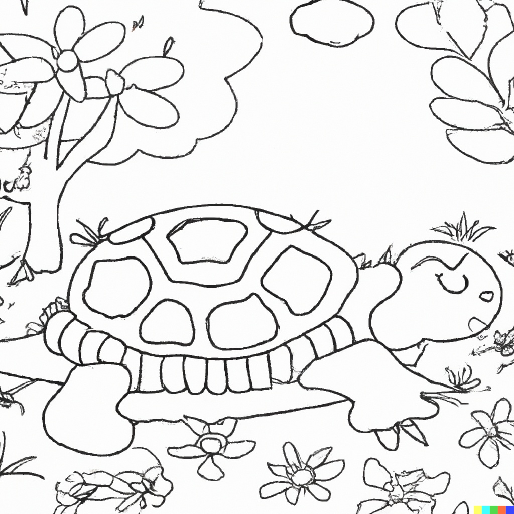 Disegno Tartaruga che dorme da colorare