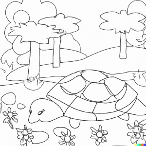 Tartaruga che dorme da colorare
