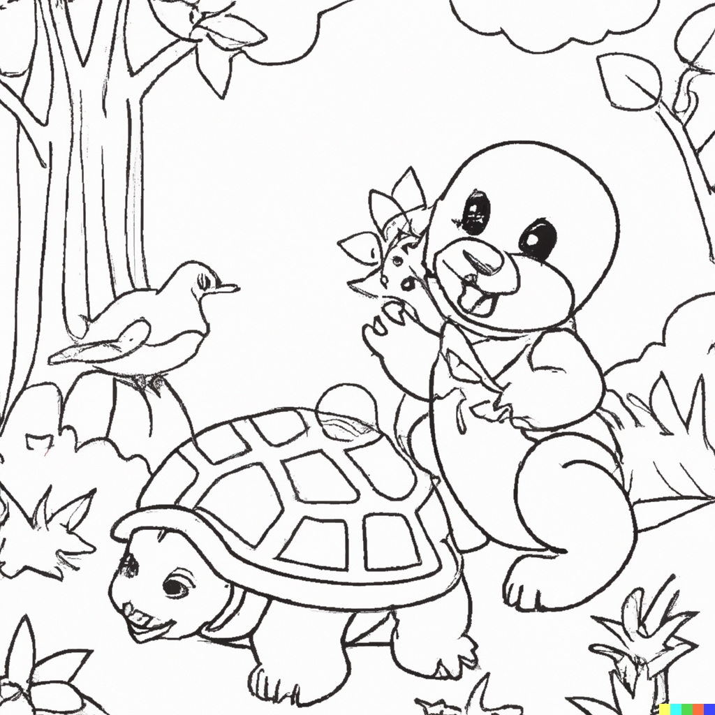 Disegno-1 Disegni da colorare con la tartaruga e la lepre