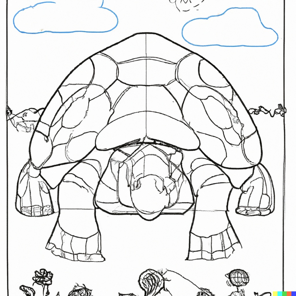 Tartaruga gigante da colorare