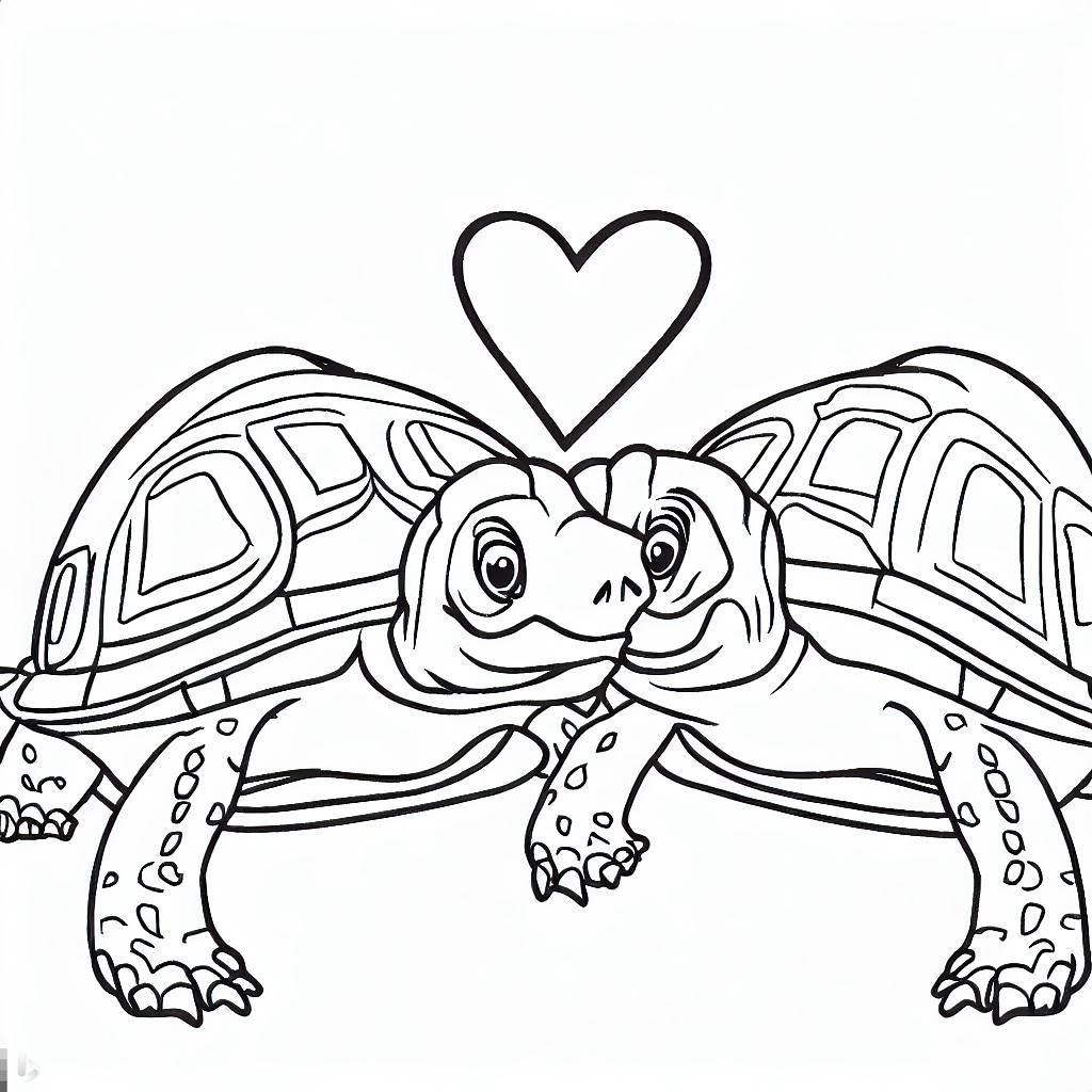 Disegni tartarughe innamorate
