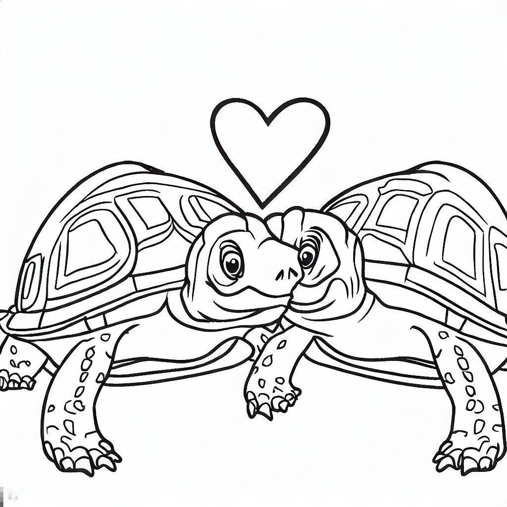 Disegno 2 Disegni tartarughe innamorate