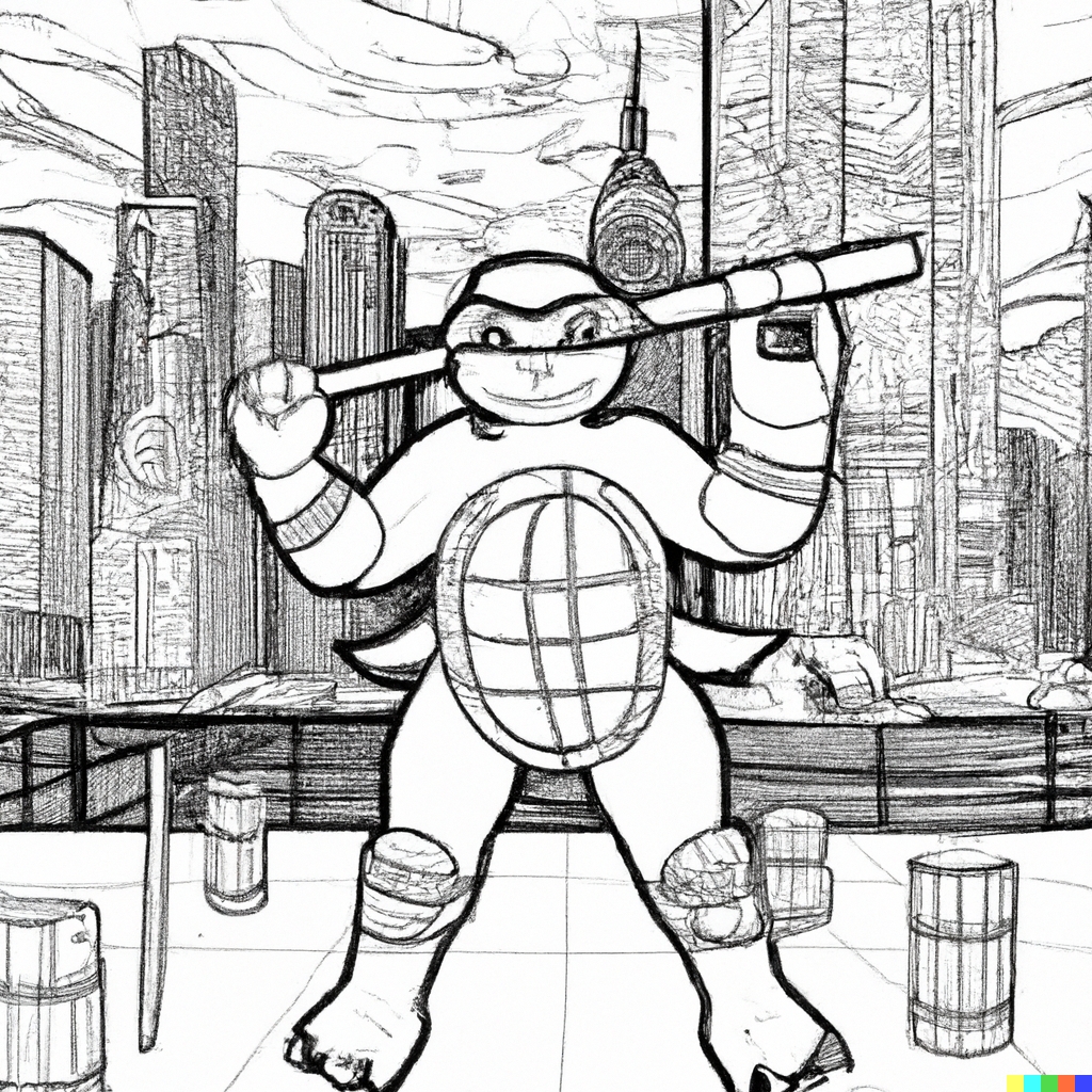 Tartaruga ninja Leonardo da colorare