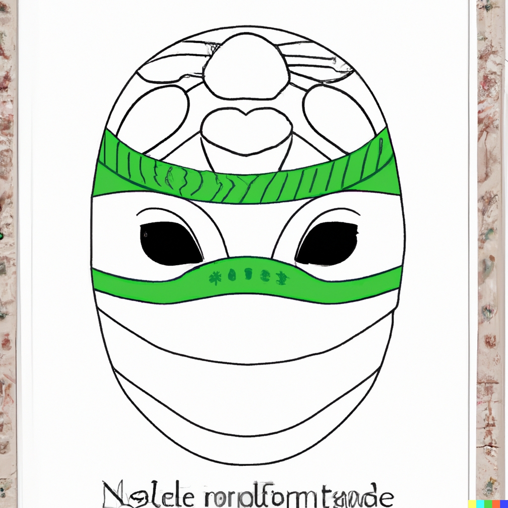 Maschere ninja 2 Maschera di tartaruga ninja da colorare