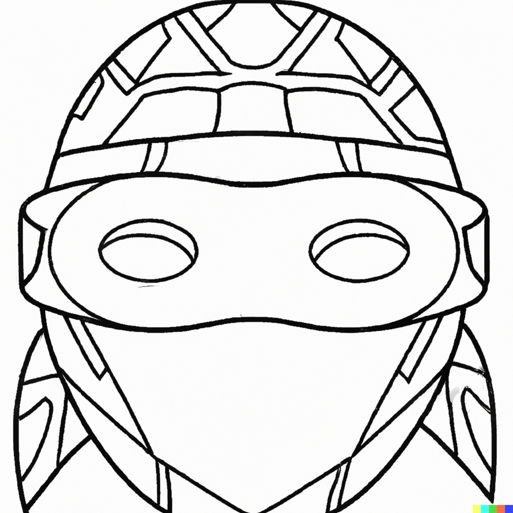 Maschera tartaruga Teenage ninja da colorare