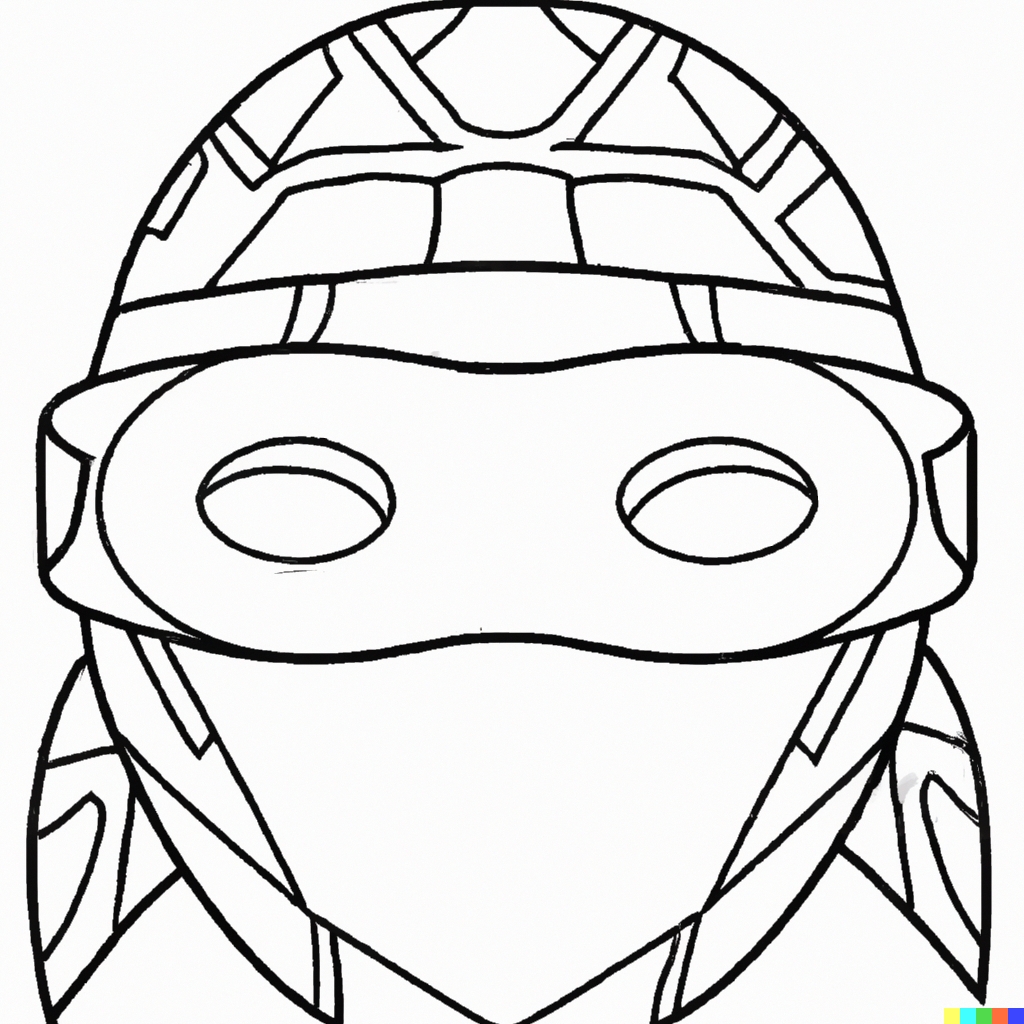 Maschere ninja 7 Maschera tartaruga Teenage ninja da colorare