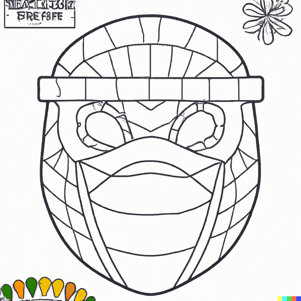 Maschere ninja 8 Maschera tartaruga ninja mutant da colorare