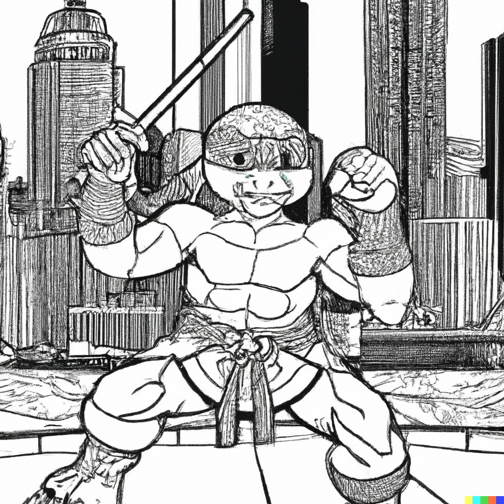 Disegno Michelangelo 1 Tartarughe ninja da colorare michelangelo