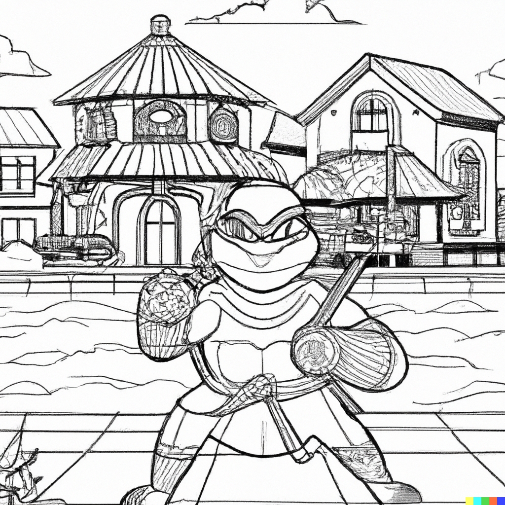 Tartaruga ninja da colorare per bambini