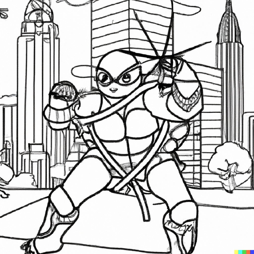 Tartaruga Raffaello 3 Tartarughe ninja da colorare Raffaello