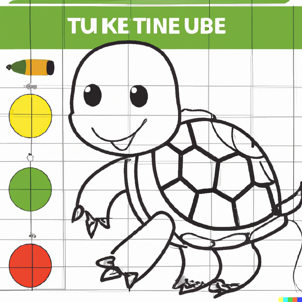 Disegno 2 Tartaruga da colorare e ritagliare