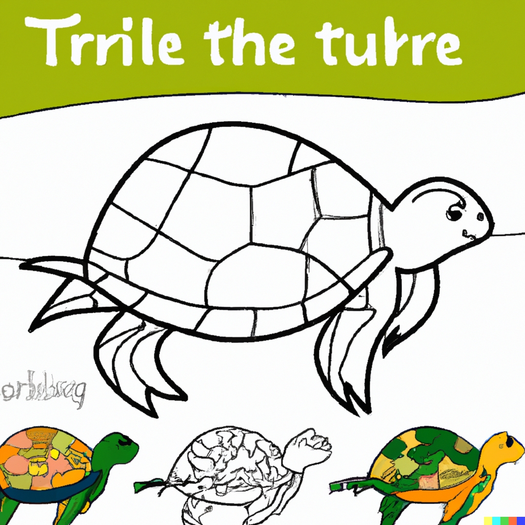 Scheda disegno tartaruga da colorare