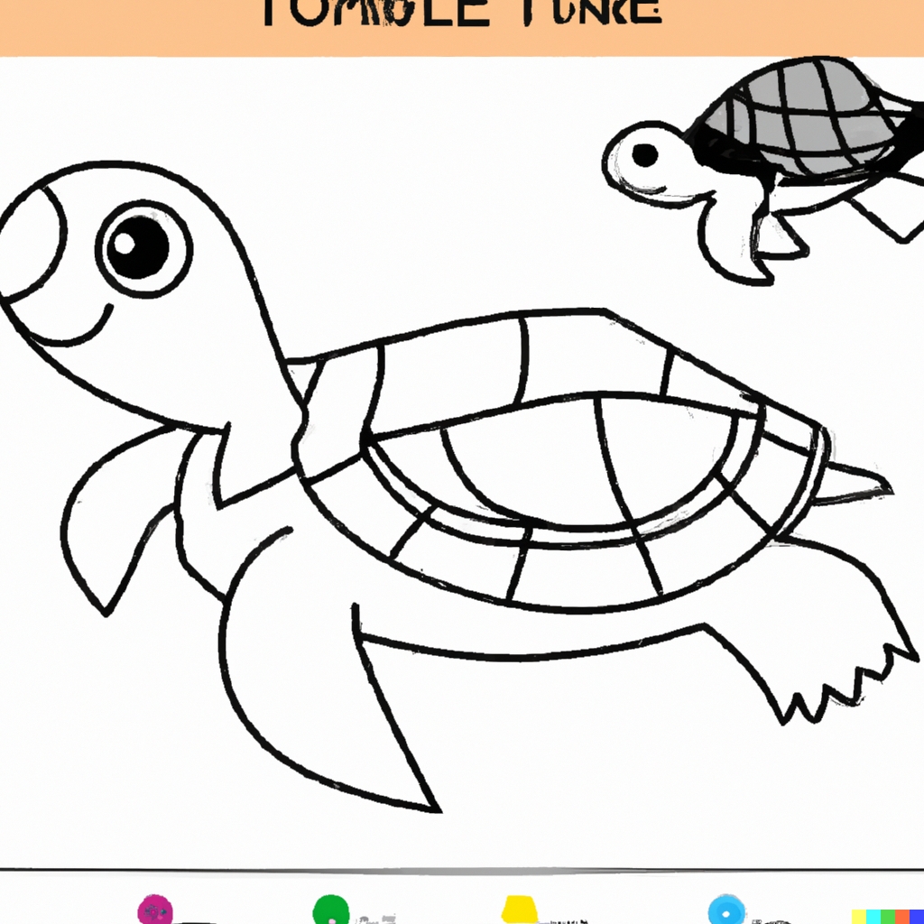 Scheda disegno tartaruga da colorare 2