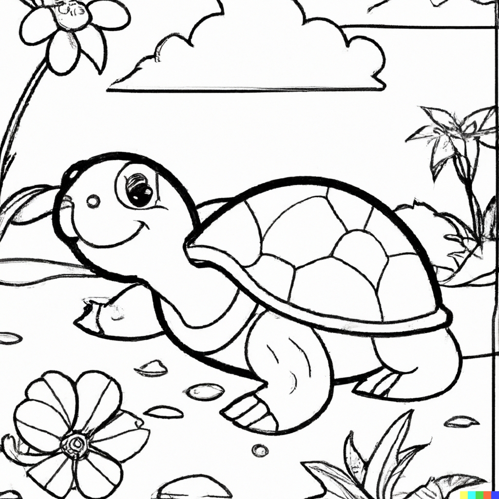 Disegno di tartaruga da colorare Tartaruga di terra da colorare disegno 1