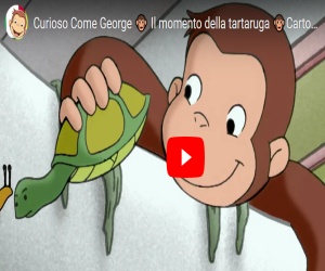 Scimmia George e sua tartaruga cartone animato
